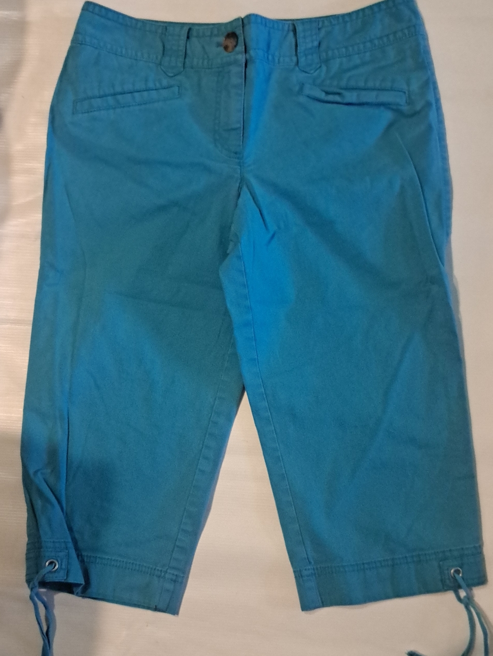 Teal Drawstring Leg Capris 6